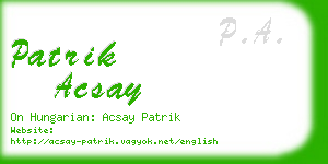 patrik acsay business card